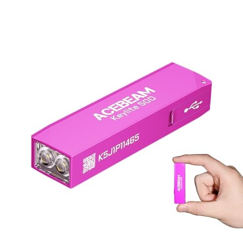 ACEBEAM Keylite 500 High Lumens Keychain Flashlight Rechargeable, Ultra-Compact Flat Pocket EDC Flashlight with Dual LEDs, 6 Modes, Type-C Charging, Small MINI Flash Light for Emergency, Home, Outdoor - Image 1