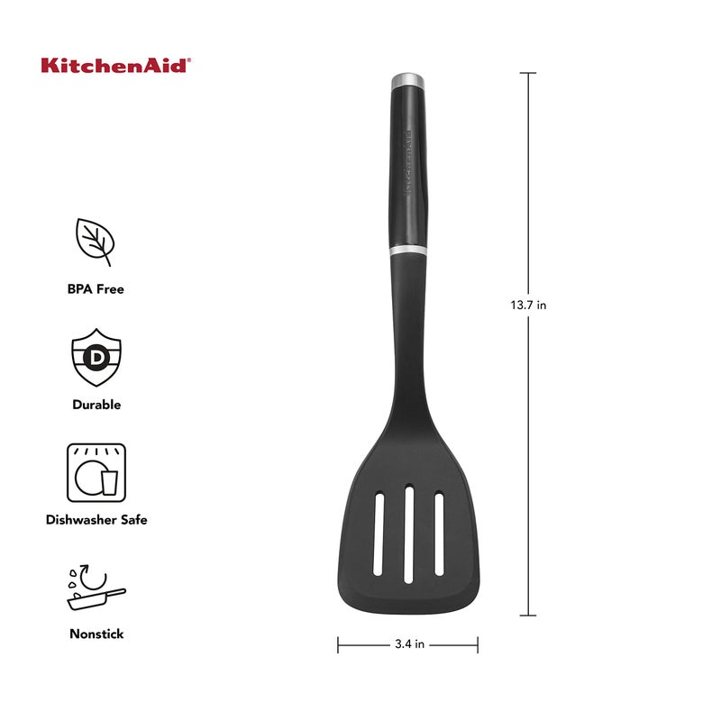 KitchenAid Classic Slotted Turner, One Size, Black 2, 13.66-Inch - Image 2
