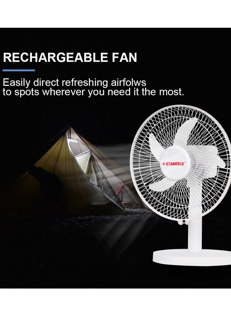 Stargold Portable 10 Inch Small Fan Low Noise 3 Speed Rechargeable Fan 5000 mAh Lithium Battery  - Image 3