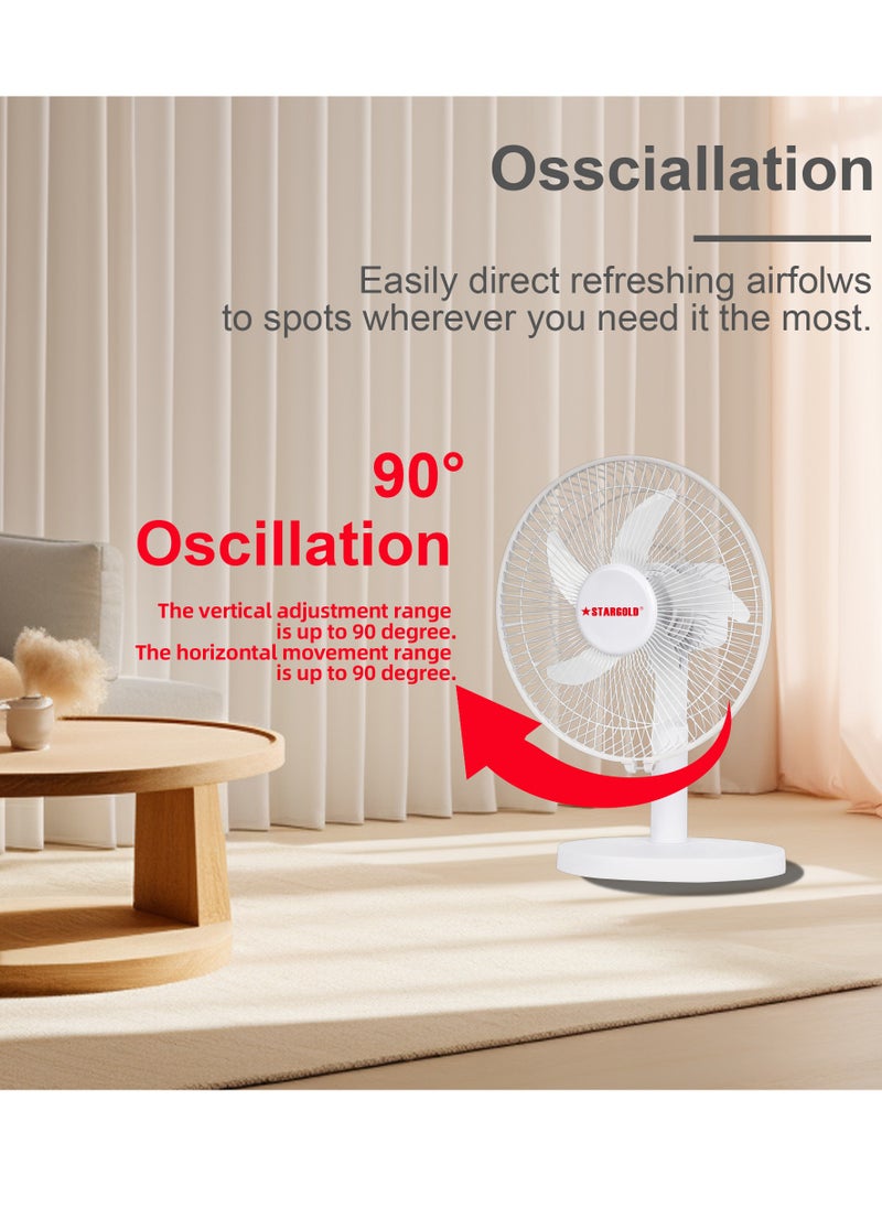 Stargold Portable 10 Inch Small Fan Low Noise 3 Speed Rechargeable Fan 5000 mAh Lithium Battery  - Image 5