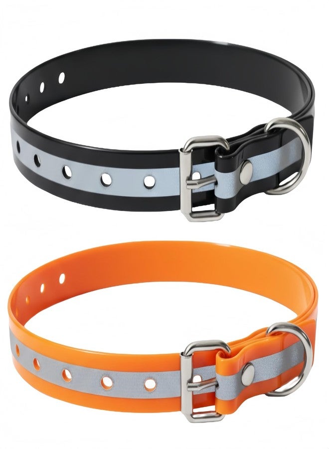 HRRVEE Waterproof Replacement Strap for Shock Collars, Adjustable Bark and E Collar Strap, Fits 5-150 lbs Dogs, Reflective TPU Dog Training and Invisible Fence Replacement Collars 3/4 inch Dog Collar 2 Pack - Image 1