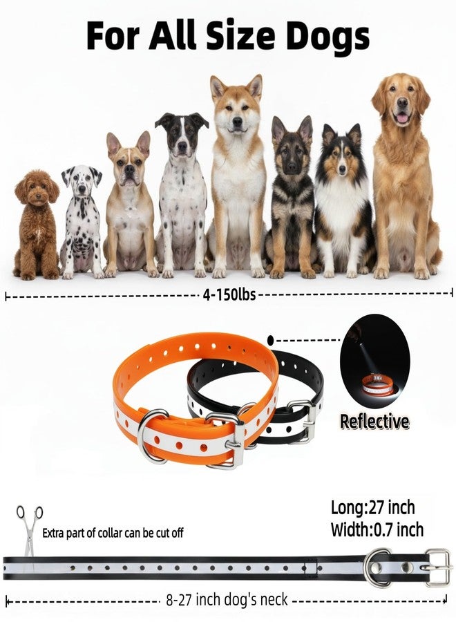 HRRVEE Waterproof Replacement Strap for Shock Collars, Adjustable Bark and E Collar Strap, Fits 5-150 lbs Dogs, Reflective TPU Dog Training and Invisible Fence Replacement Collars 3/4 inch Dog Collar 2 Pack - Image 3