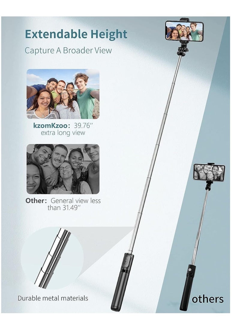 Raxoom Selfie Stick Tripod with Detachable Wireless Remote, 4 in 1 Extendable Portable Selfie Stick & Phone Tripod Stand - Image 2