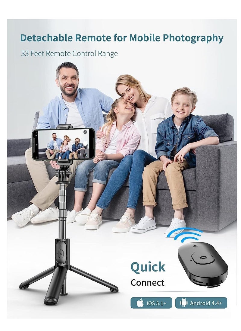 Raxoom Selfie Stick Tripod with Detachable Wireless Remote, 4 in 1 Extendable Portable Selfie Stick & Phone Tripod Stand - Image 3