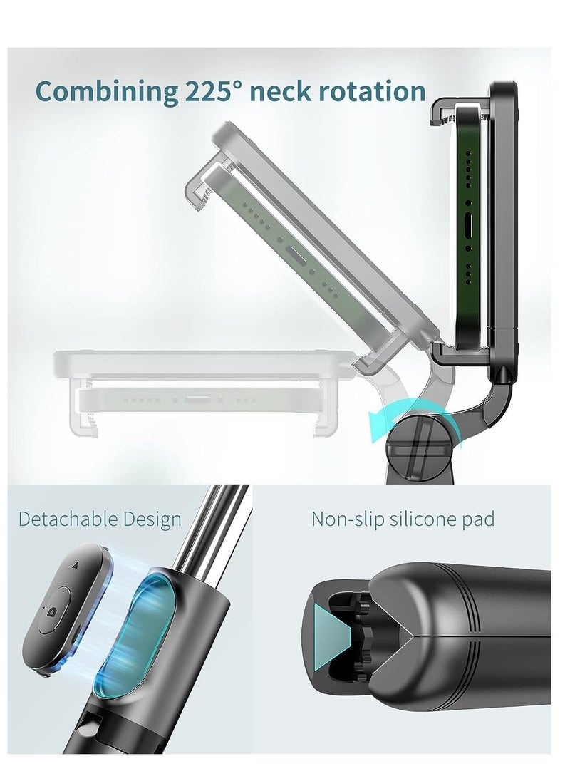 Raxoom Selfie Stick Tripod with Detachable Wireless Remote, 4 in 1 Extendable Portable Selfie Stick & Phone Tripod Stand - Image 5