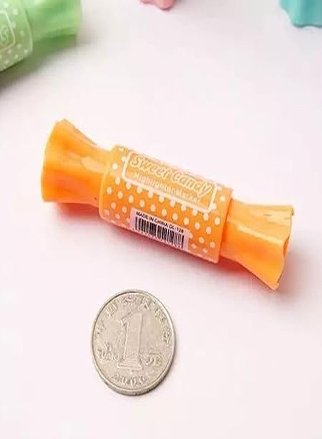 MAKE A WISH Toffee shape highlighter Quirky Pastel Candy Theme Double Tip Highlighters|Set Of 6 Double Sided Pens Gifts For Stationery Hoarders & Kids|Party Return Gifts For Girls-Assorted - Image 2
