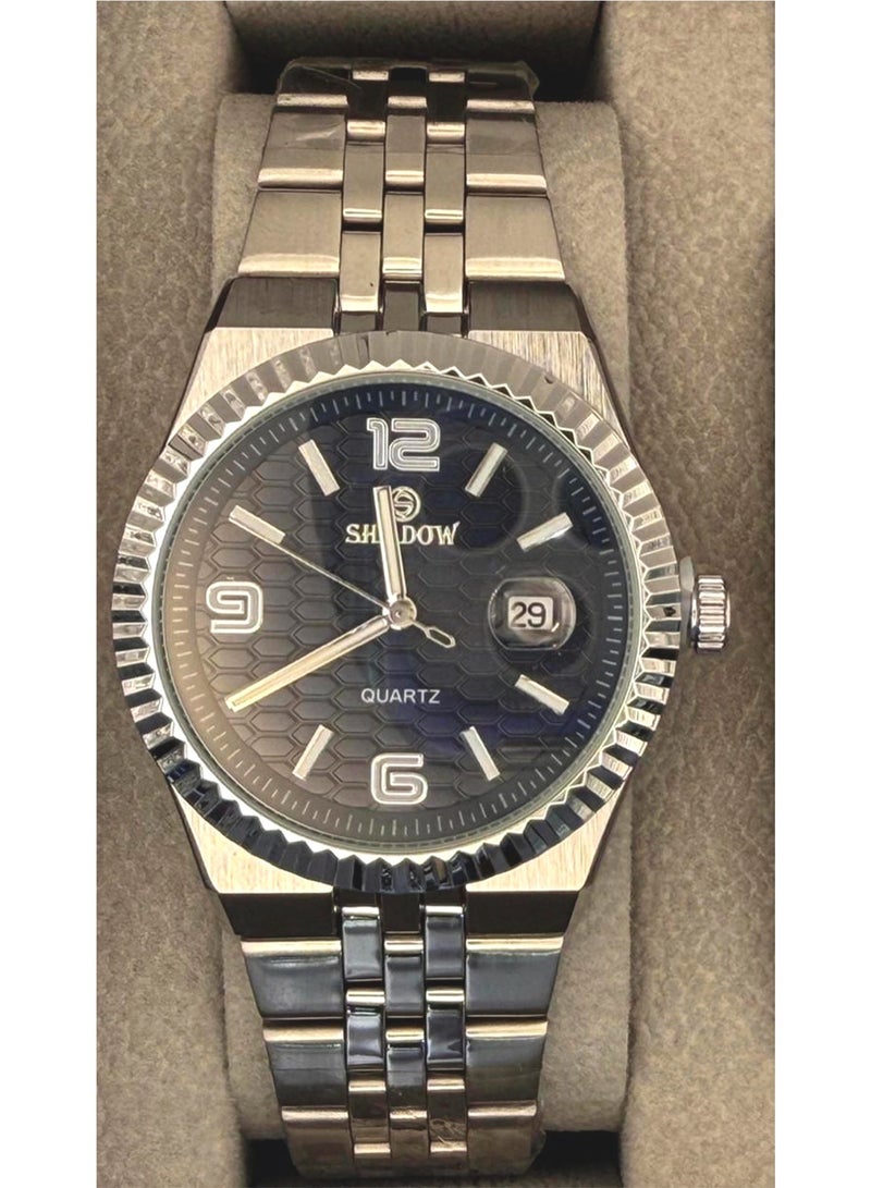 SHADOW Luxury Couple Watch Set - Matching Stainless Steel Quartz Wristwatches with Date Window - Image 2