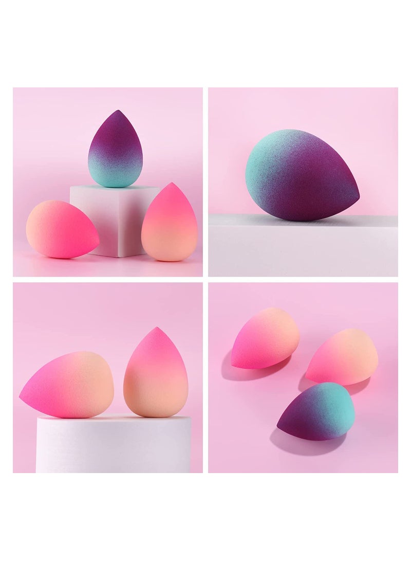 Makeup Sponges 6Pcs Foundation Blending Beauty Sponge Gradient Beauty Blender Foundation Sponges Set Concealer Applicator Sponges Dry u0026 Wet Use for Foundation Cream Powder Super Soft Sponge