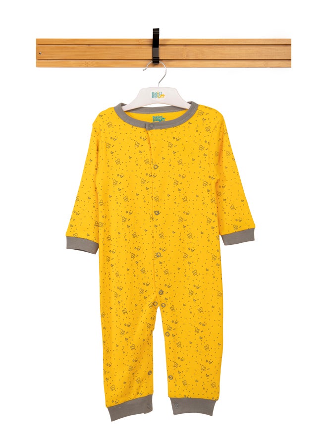 Babies Basic 100% Cotton Printed Long Sleeves Jumpsuit/Romper/Sleepsuit For Babies  - Image 1