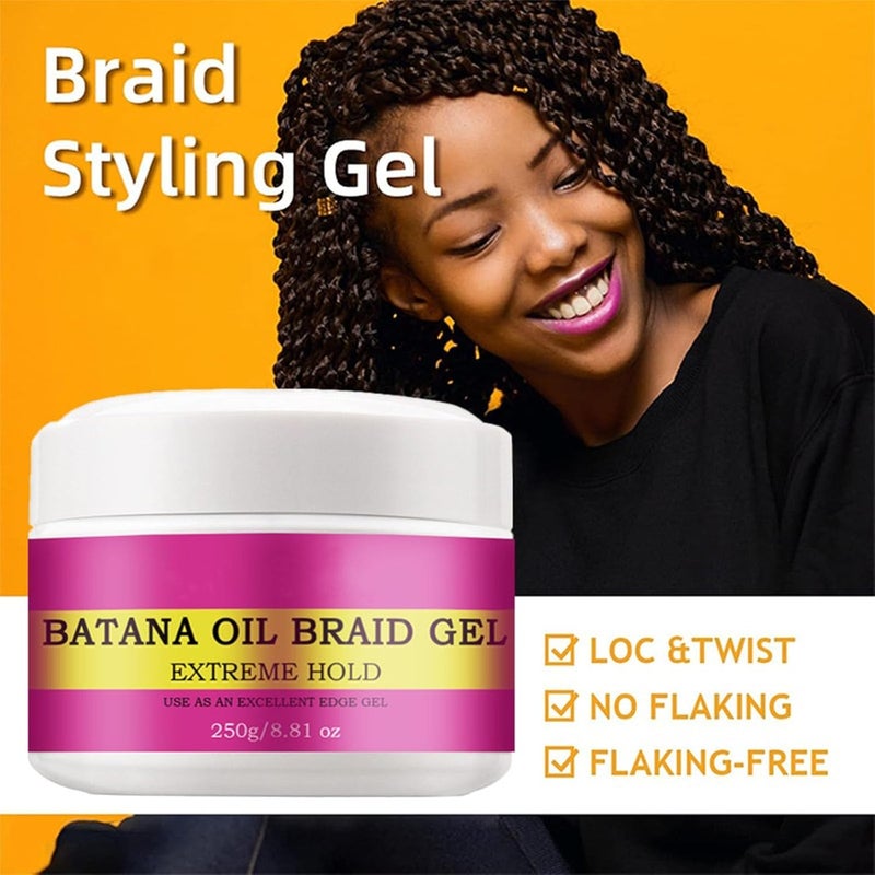 Extra Strong Braid Gel for Natural Hair, Dreads, Twist, Locs, Braids, Edge, Non-Flaking, No White Cast, Long Lasting, High Shine Braiding Gel & Edge Control for Frizz-Free Braids, Twists, Loc Styles - Image 2