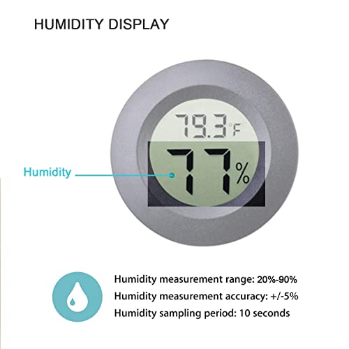 Veanic 4-pack Mini Hygrometer Thermometer Fahrenheit Indoor Room Round Humidity Temperature Gauge for 3D Printer Home Jars Reptile Incubator Guitar Case - Image 4