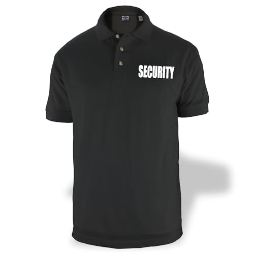 First Class Poly/Cotton Security Polo Shirts (Small, Black/White Security) - Image 4