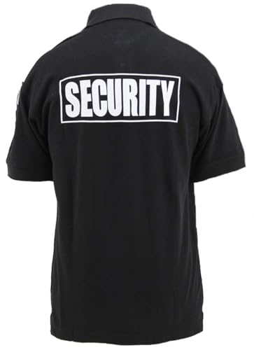 First Class Poly/Cotton Security Polo Shirts (Small, Black/White Security) - Image 2