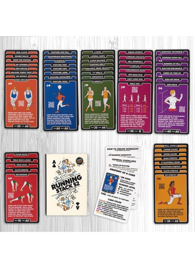 Stack 52 Running Exercise Cards: Run Faster And Further With Less Effort. Video Instruction By Certified Coach Included. Beginner To Advanced Drills. (Running Stack 52)