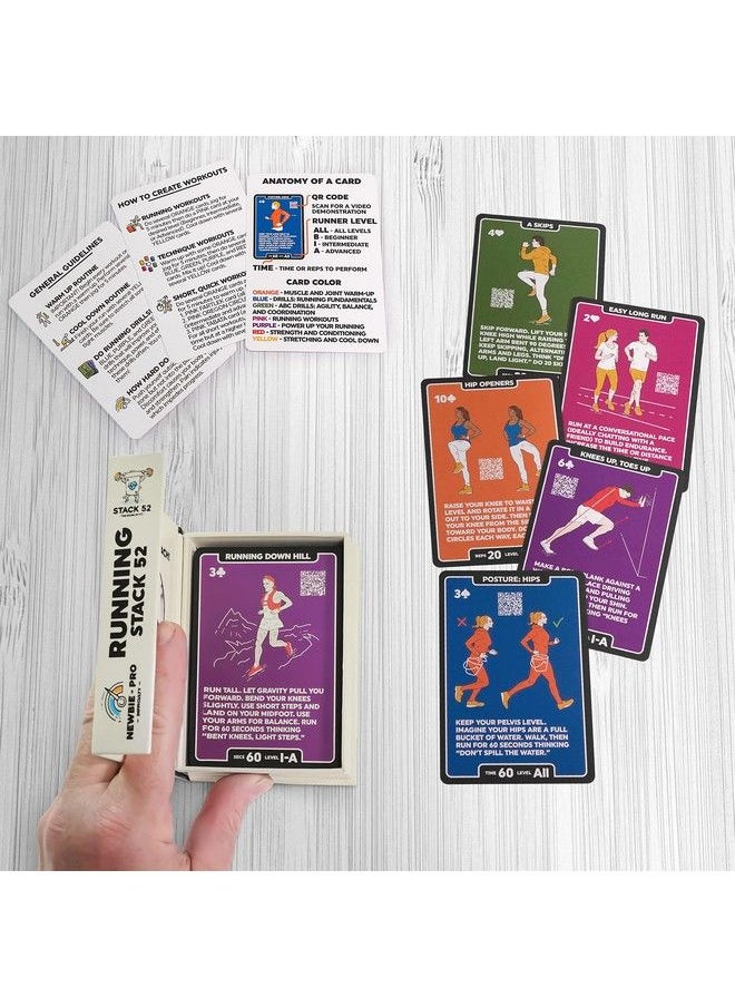 Stack 52 Running Exercise Cards: Run Faster And Further With Less Effort. Video Instruction By Certified Coach Included. Beginner To Advanced Drills. (Running Stack 52)