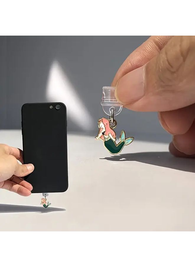 For Type C Mini Mermaid Phone Dust Plug Multi Functional Mobile Phone Pendant With Lobster Clasp Cellphone Charm Decoration - Image 5