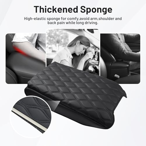 Autorder Center Console Cover for Nissan Pathfinder 2022-2025 2026 Accessories Armrest Cushion Cover Nappa Leather Middle Console Covers Pathfinder Console Cushion Pad Anti-Scratch - Image 3