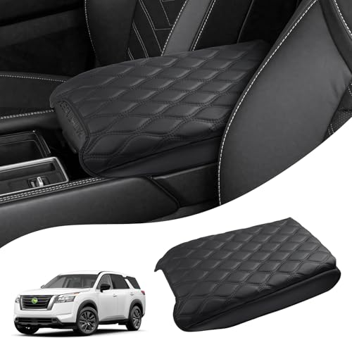 Autorder Center Console Cover for Nissan Pathfinder 2022-2025 2026 Accessories Armrest Cushion Cover Nappa Leather Middle Console Covers Pathfinder Console Cushion Pad Anti-Scratch - Image 1