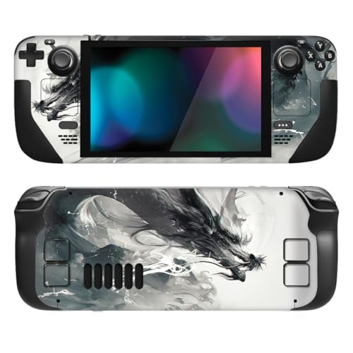 PlayVital Full Set Protective Skin Decal for Steam Deck LCD, Custom Stickers Vinyl Cover for Steam Deck OLED - Ink Spirit Dragon - Image 1