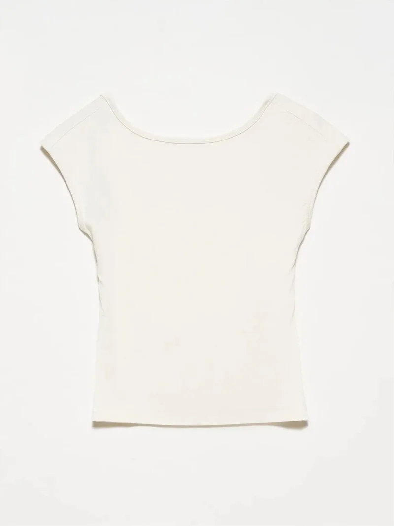 ديلفين DILVIN Slim Fit Cut-Out Jersey Blouse