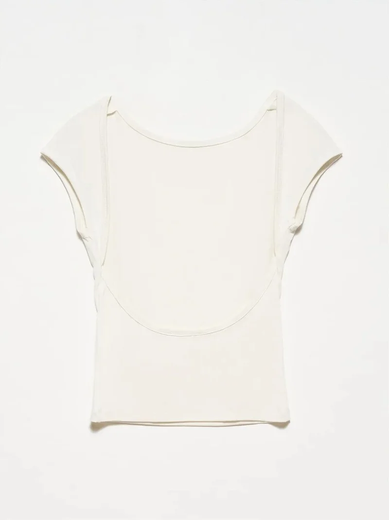 ديلفين DILVIN Slim Fit Cut-Out Jersey Blouse