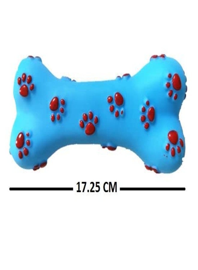 Pups&Pets Durable Paw Printed Rubber Chew Bone with Squeaky Sound Chew Toy Ideal for Playing and Training Dogs and Puppies (Pack in 1 Pcs) - Image 2