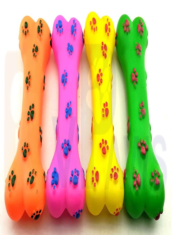 Pups&Pets Durable Paw Printed Rubber Chew Bone with Squeaky Sound Chew Toy Ideal for Playing and Training Dogs and Puppies (Pack in 1 Pcs) - Image 5