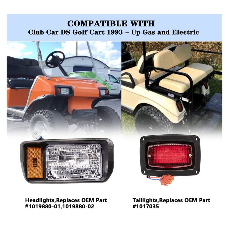 Golf Cart Club Car DS LED Light | Headlights & LED Tail Lights For Club Car DS Gas & Electric golf carts (1993 & up) 12V - Image 3