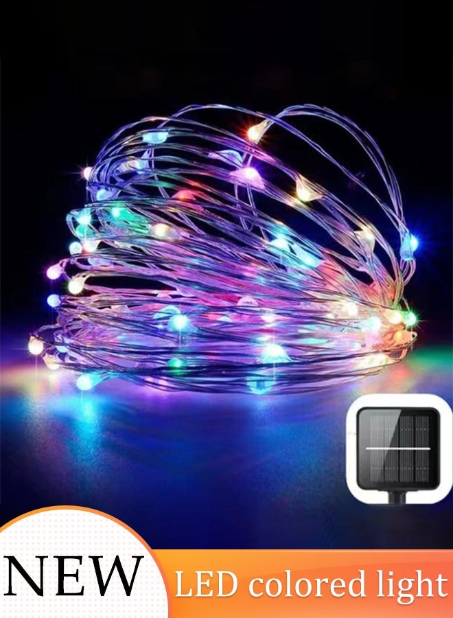 Generic Solar String Lights Outdoor Garden 12m 100 LED Solar Powered Waterproof Lights 8 Modes Indoor Outdoor Fairy Lights Copper Wire Lighting for Patio Yard Party Wedding - Image 1