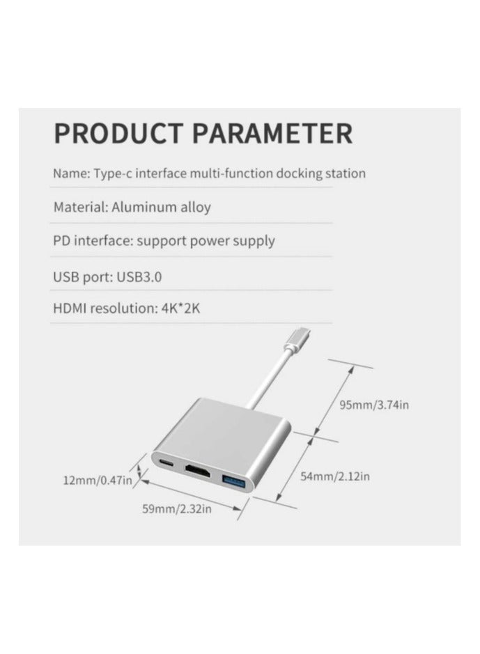 Usb-C To Hdmi ( 4K ) Usb 3.0 And Female Type-C Adapter For Macbook And Chromebook - Image 2