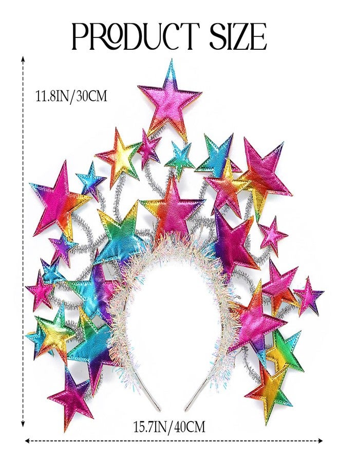 GENBREE Light Up Stars Headbands Sparkly Led Star Hair Band Rave Party Costume Hair Accessories for Women(Multi-colored) - Image 4
