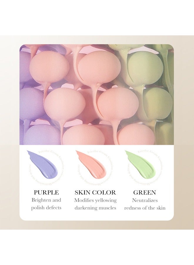 SADOER Isolation Cream Three-Colour, Invisible Pore, Sunscreen lotion SPF50, Makeup Primer for Mature Skin, Three Color Contour Isolation Cream, Color Corrector, Cover Acne Marks, Oil Control Moisturizing 40g - Image 5