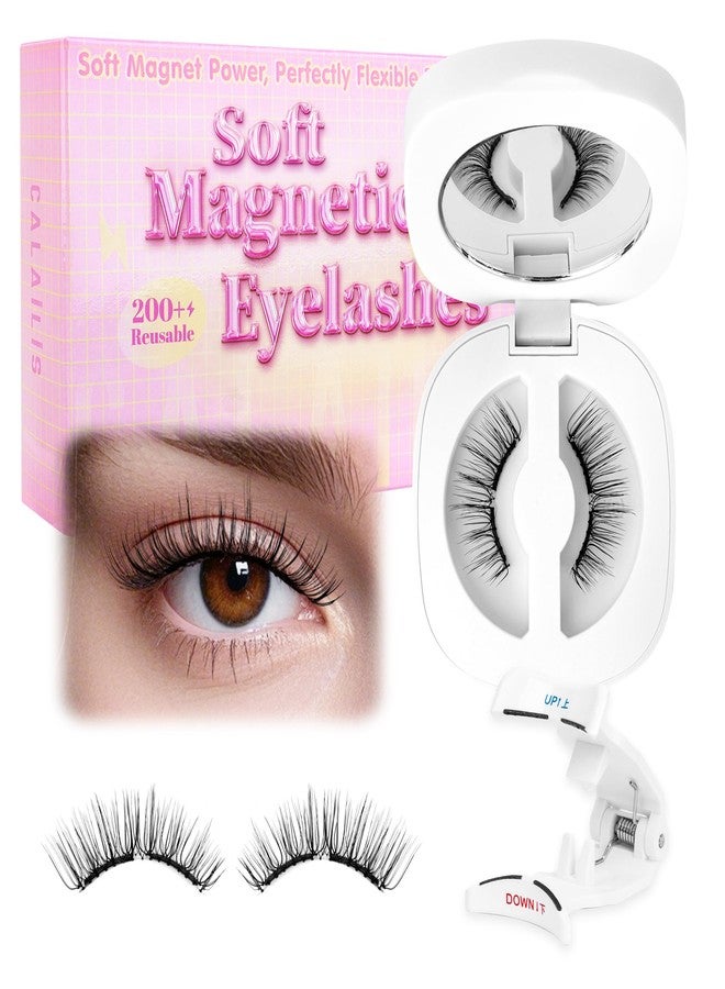 CALAILIS Magnetic Eyelashes with Applicator Upgrade Soft Magnetic Lashes Natural Look Reusable No Glue or Eyeliner Needed Easy to Wear and Remove (RC04, 1 Pack) - Image 1