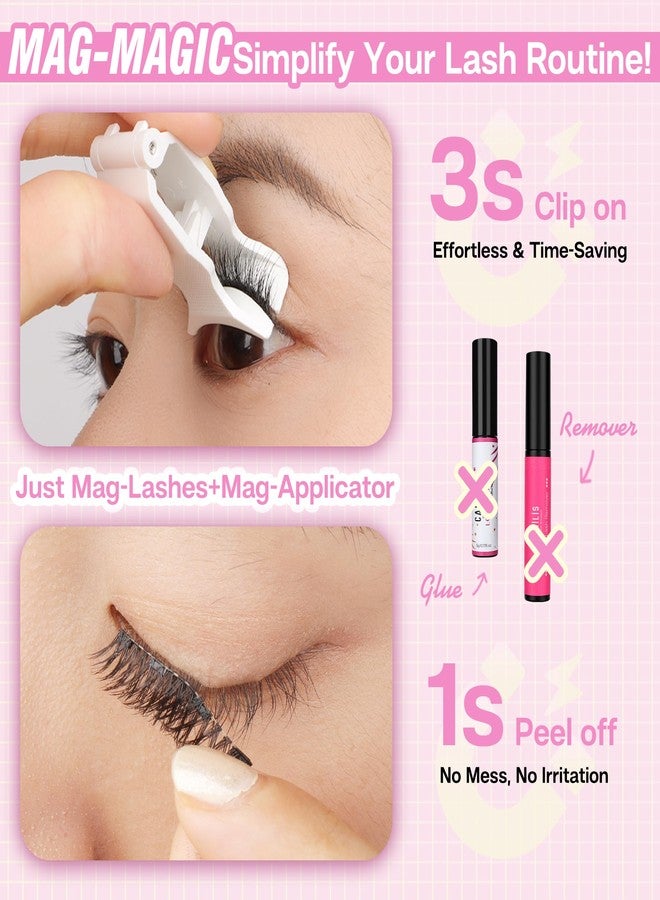 CALAILIS Magnetic Eyelashes with Applicator Upgrade Soft Magnetic Lashes Natural Look Reusable No Glue or Eyeliner Needed Easy to Wear and Remove (RC04, 1 Pack) - Image 5
