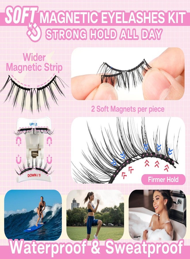 CALAILIS Magnetic Eyelashes with Applicator Upgrade Soft Magnetic Lashes Natural Look Reusable No Glue or Eyeliner Needed Easy to Wear and Remove (RC04, 1 Pack) - Image 3
