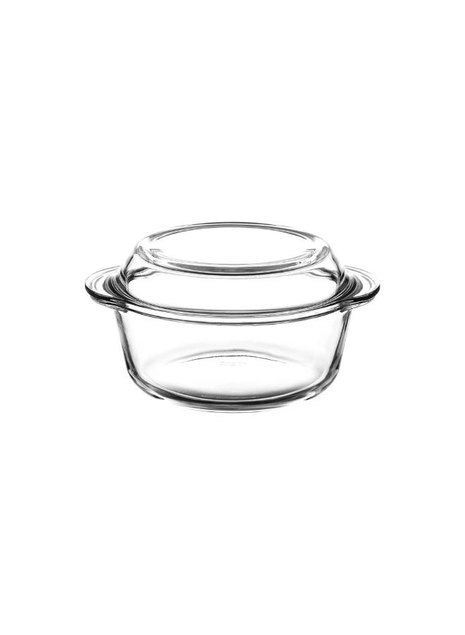 بوركام طاجن زجاجي دائري للفرن من بوركام مع غطاء سعة 1450 مل – صنع في تركيا - Image 1