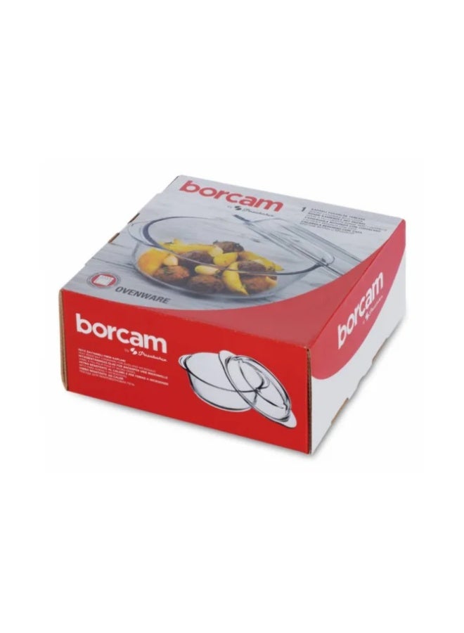 بوركام طاجن زجاجي دائري للفرن من بوركام مع غطاء سعة 1450 مل – صنع في تركيا - Image 3