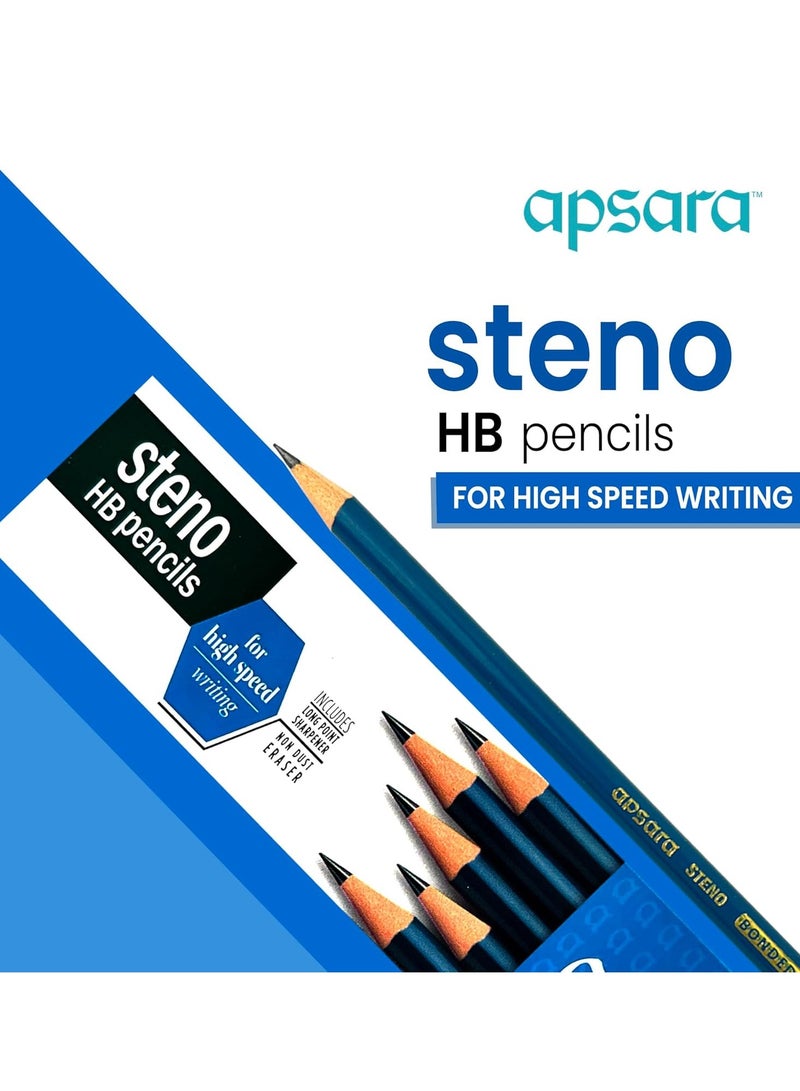Apsara Steno Pencils-Pack Of 10|Black - Image 4