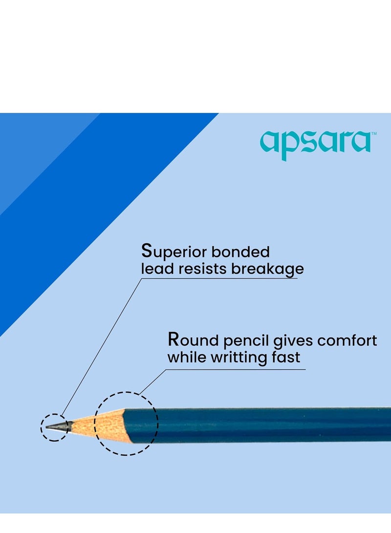 Apsara Steno Pencils-Pack Of 10|Black - Image 5