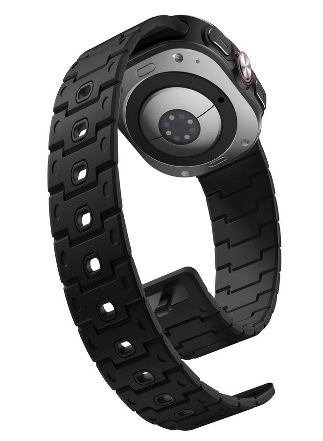 Bandletic Compatible with Samsung Galaxy Watch Ultra Strap 47 mm, Soft Silicone Magnetic Sport Breathable Durable Adjustable Replacement Bands for Galaxy Watch Ultra for Men Women, 24 millimetri - Image 1