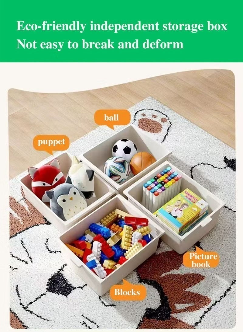 moon-life1 Three-tier children's toy storage unit with nine removable compartments, serving as both a toddler bookshelf and toy organiser. This contemporary toy rack is ideal for children's bedrooms, playrooms and nurseries. - Image 4