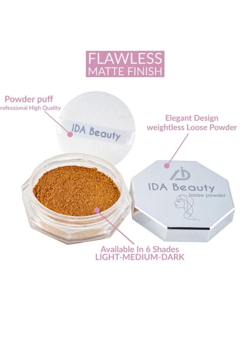 IDA Beauty Weightless Loose Setting Powder | Long-Lasting, Oil-Absorbing, Flawless Matte Finish  - Image 5
