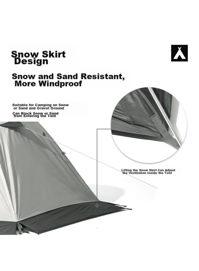 Mobigarden Tent, Outdoor Camping With Snow Flap, Two-person All-season Tent, Cold Mountain 2plus Nxzqu61017, Dawn Mist White - Image 2