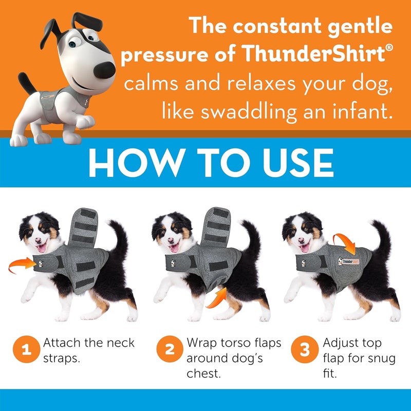 ThunderShirt for Dogs, Medium, Heather Gray Classic - Dog Anxiety Relief Calming Vest - Image 5