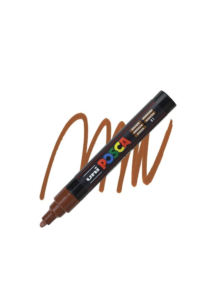 POSCA علامة طلاء بقلم متوسط رأس دائري حبر بني - Image 5