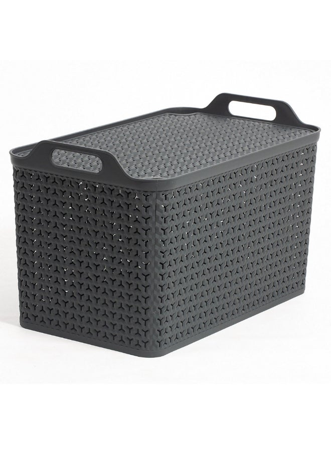 ستراتا أوربان سلة تخزين مستطيلة مع غطاء رمادي فحمي 35 x 54 x 33 سم XW131-CHA-EX - Image 1