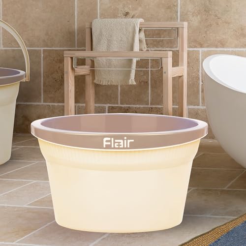 FLAIR Estella Bath Tub | Multipurpose Utility Gaint Tub | Durable Plastic Bath Tub | Baby Bathing Tub | Clothes Washing Tub for Bathroom (T.Green, 30 LTR) - Image 5