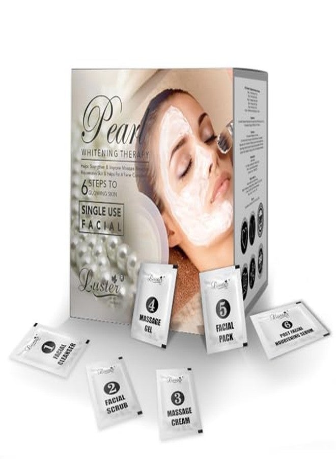 Luster Pearl Whitening Therapy Facial Kit | Enriched with Licorice & Herbal Extracts | 6 Step Facial Kit | Single Use Mini Facial Kit | Perfect Glowing Skin | Paraben Free - 40g (Pack of 2) - Image 1