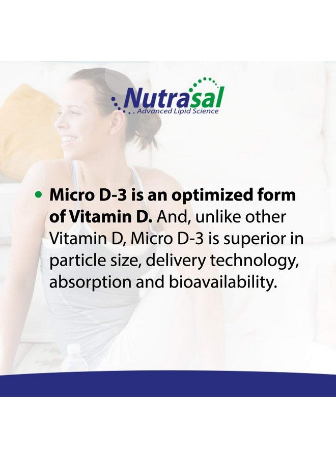 Nutrasal نوتراسال ميكرو D3 قطرات فيتامين D-3 - تركيز عالي (2 مليون وحدة دولية) فيتامين D3 مع تقنية النانو وامتصاص يصل إلى 10 مرات أكثر - 1 أونصة (30 مل) - Image 5
