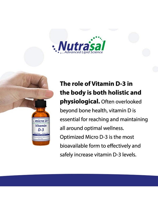 Nutrasal نوتراسال ميكرو D3 قطرات فيتامين D-3 - تركيز عالي (2 مليون وحدة دولية) فيتامين D3 مع تقنية النانو وامتصاص يصل إلى 10 مرات أكثر - 1 أونصة (30 مل) - Image 4